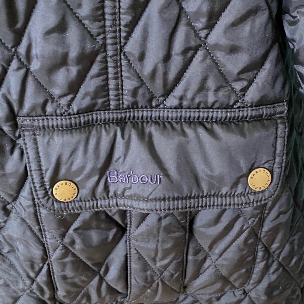 Barbour Black Quilted Utility Jacket with Red Paisley Lining - Picture 4 of 13